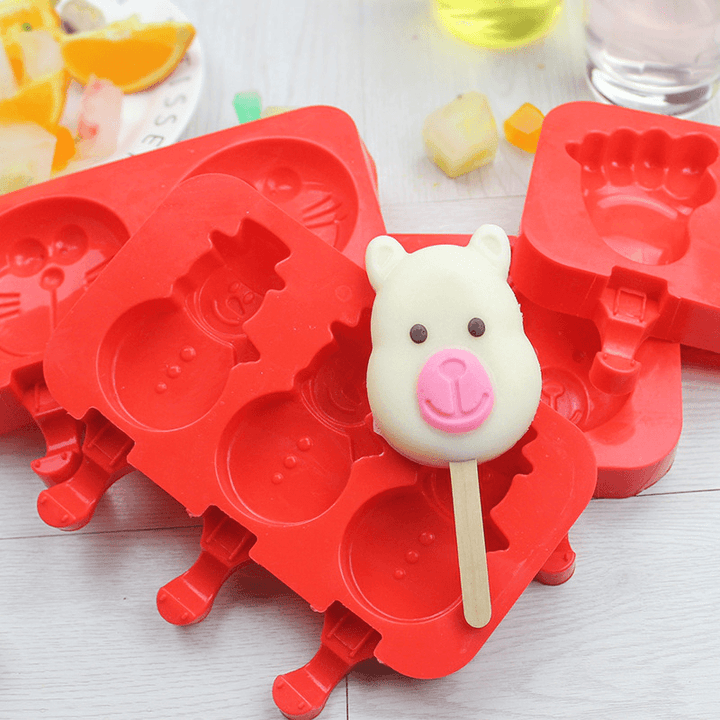 Creative Silicone Ice Cream Mold Ice Lolly Mold Rod Ice Mold Red Food Grade - MRSLM