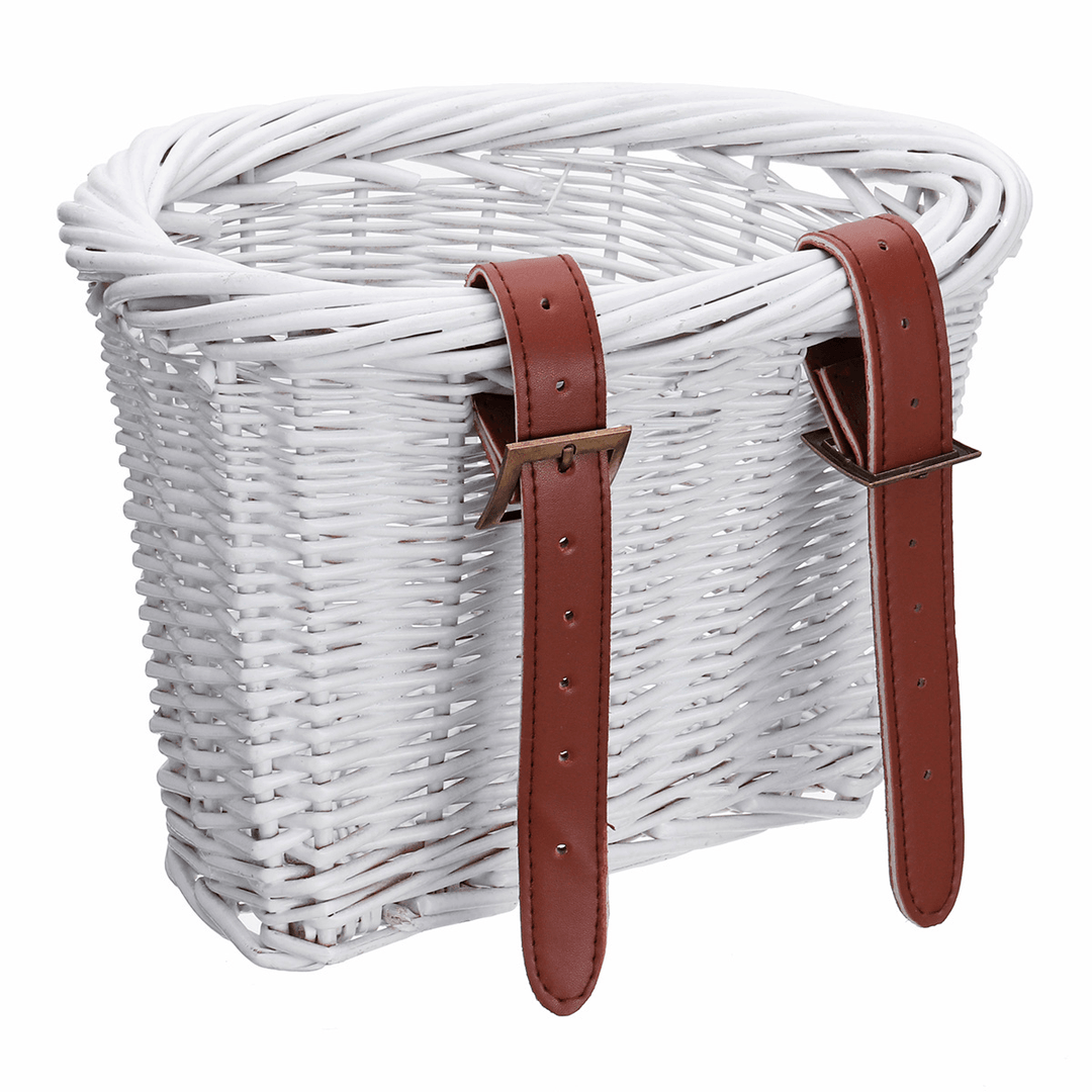 Travel Carry Bag Carrier Bike Wicker Bicycle Front Basket Bike Basket Dog Cat Pet Seat Carrier - MRSLM