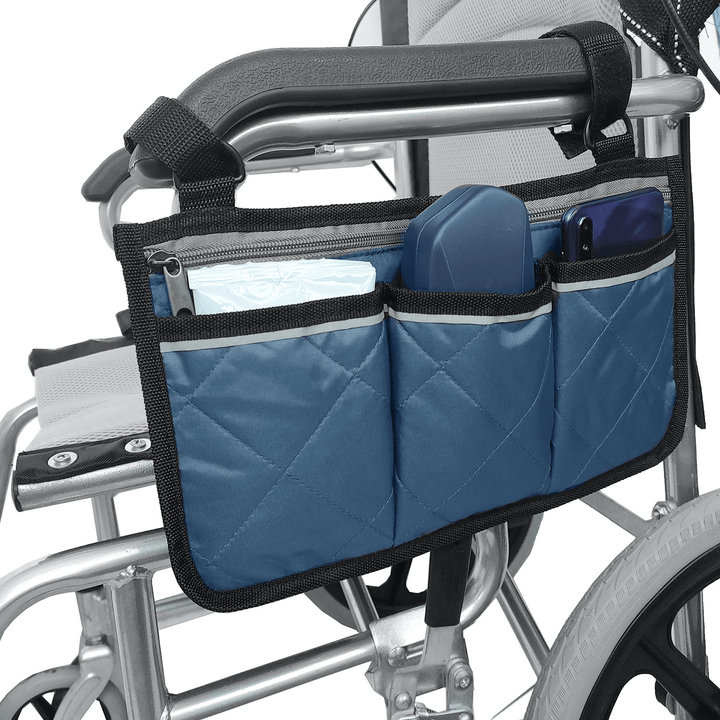 Portable Wheelchair Side Bag Multifunctional Armrest Pouch Organizer Bag Storage Bag - MRSLM