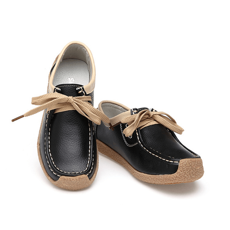 Breathable Walking Leather Flat Shoe - MRSLM