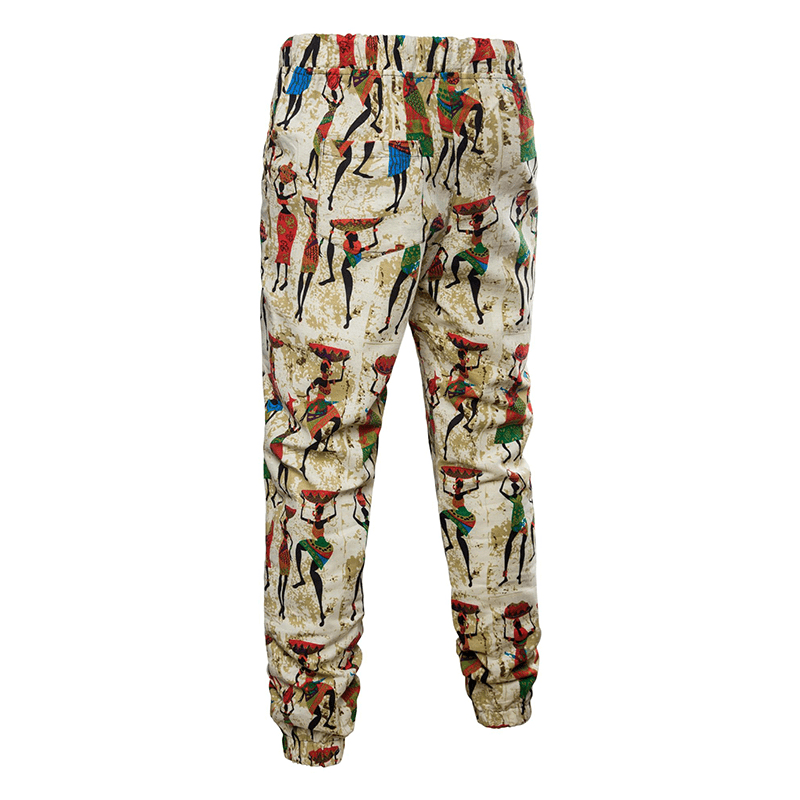 Cotton Linen Drawstring Ethnic Style Casual Pants - MRSLM