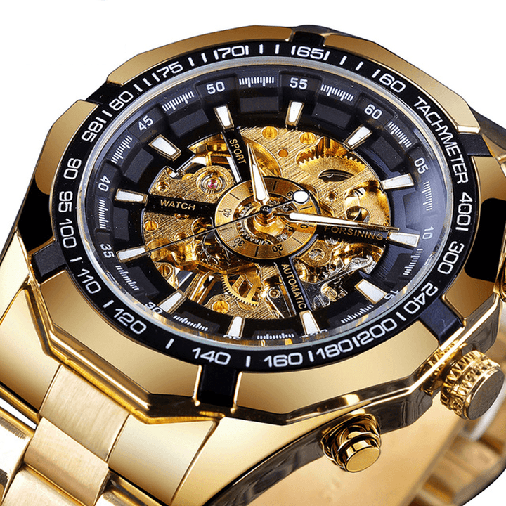 Forsining S101 Fashion Men Watch 3ATM Waterproof Luminous Display Mechanical Watch - MRSLM