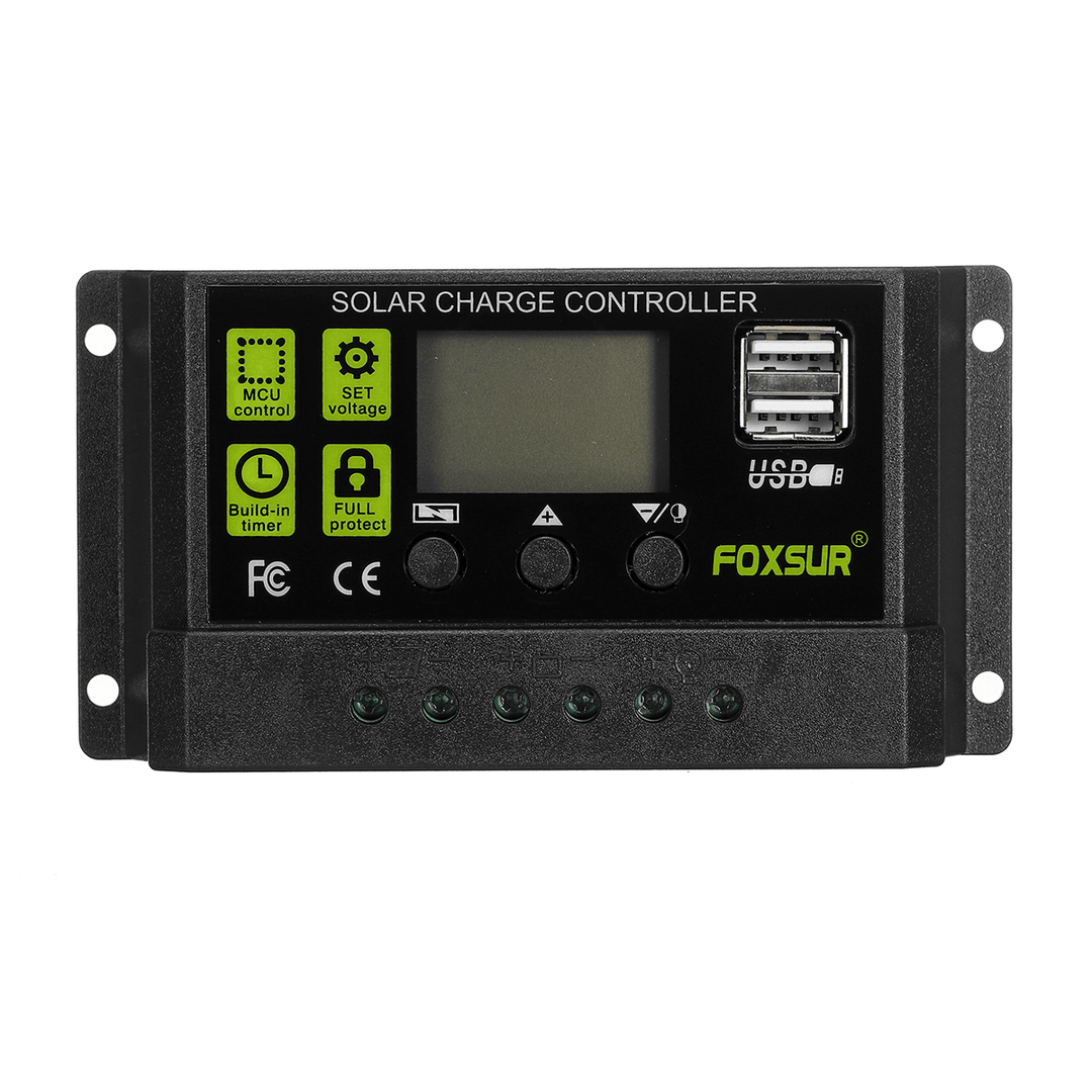 10/20/30A 12V/24V Solar Controller Auto-Adaptive LCD Display PWM Solar Charge Controller Solar Panel Charge Controller - MRSLM