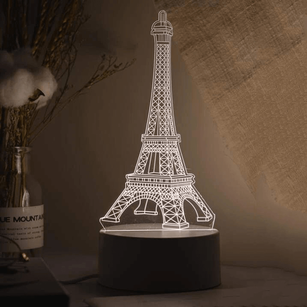 3D Eiffel Tower Led Night Light USB Charging Creative Colorful Home Decor for Bedroom Garden Living Room Decoration - MRSLM