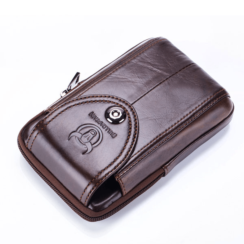 Bullcaptain Bag Men Genuine Leather Loop Belt Phone Bag - MRSLM