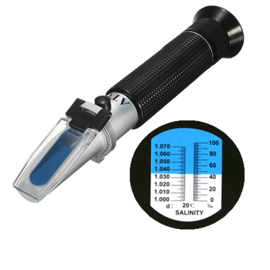 Handheld Salinity Refractometer Salt Water Salinity Reader Meter Range 0-10% - MRSLM