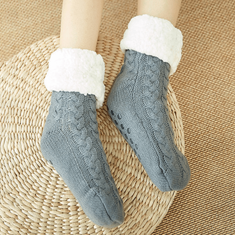 Women Winter Thickening Warm Non-Slip Middle Tube Socks - MRSLM