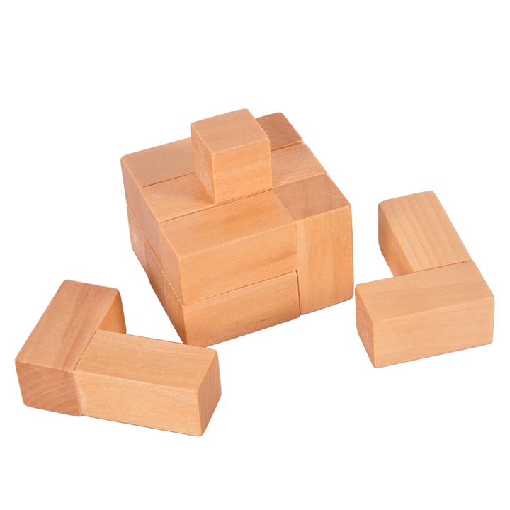 Adult Wooden Educational Toy Kongming Lock Seven Cubes - MRSLM