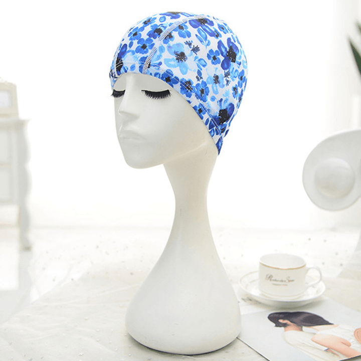 Women Cotton High Elasticity Swimming Cap Turban Hat - MRSLM