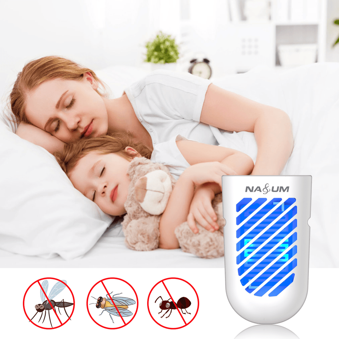 Electric Bug Zapper Mosquito Killer Plug-In UV Fly Pests Insect Traps Killer Indoor Mosquito Blue Lamp - MRSLM