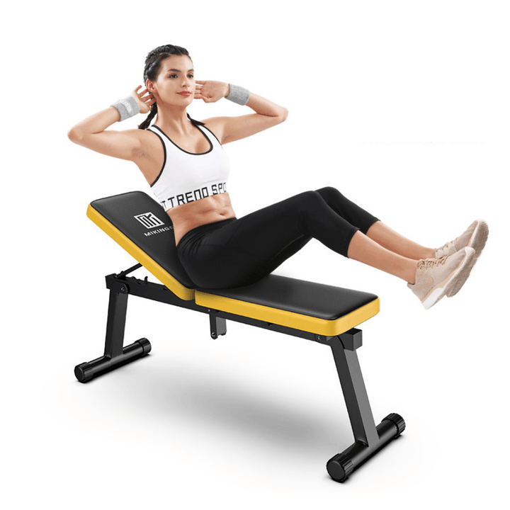 MIKING Folding Dumbbell Bench Multifunctional Sit up Abdominal Bench Soft Home Gym Exercise Fitness Stool - MRSLM