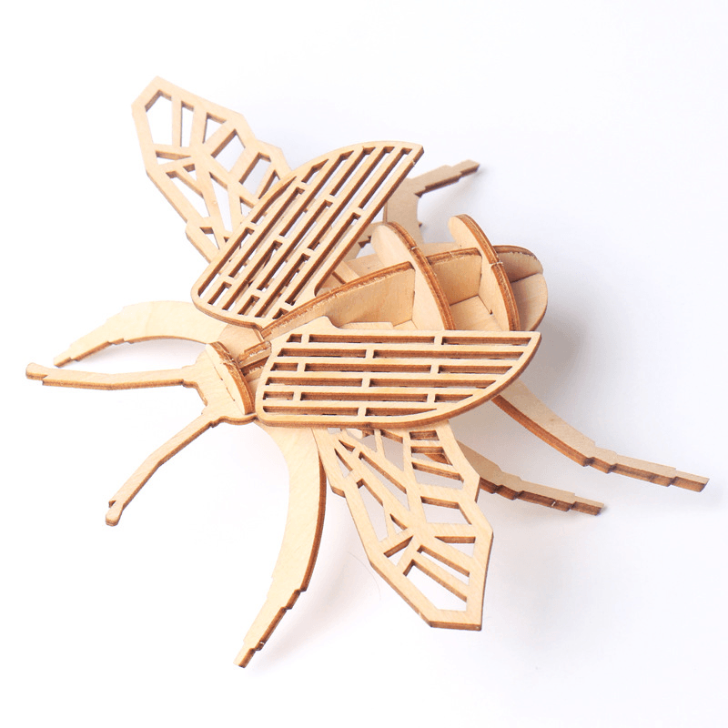 Children'S DIY Wooden Toys, Wooden Toy Models, Three-Dimensional Puzzles, Assembling Insect Models - MRSLM