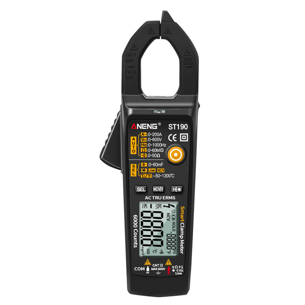 ANENG ST190 Clamp Meter 6000 Counts True RMS Digital Professional Multimeter AC Current Clamp Tester Meters Voltmeter Auto Range - MRSLM