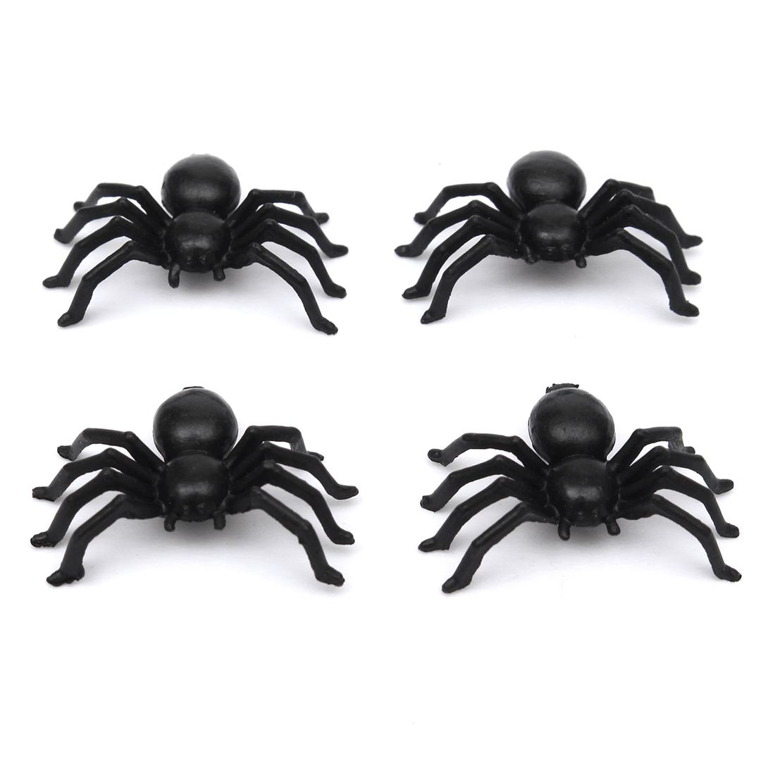 50Pcs Halloween Plastic Spiders Spider Funny Joking Toy Decoration - MRSLM