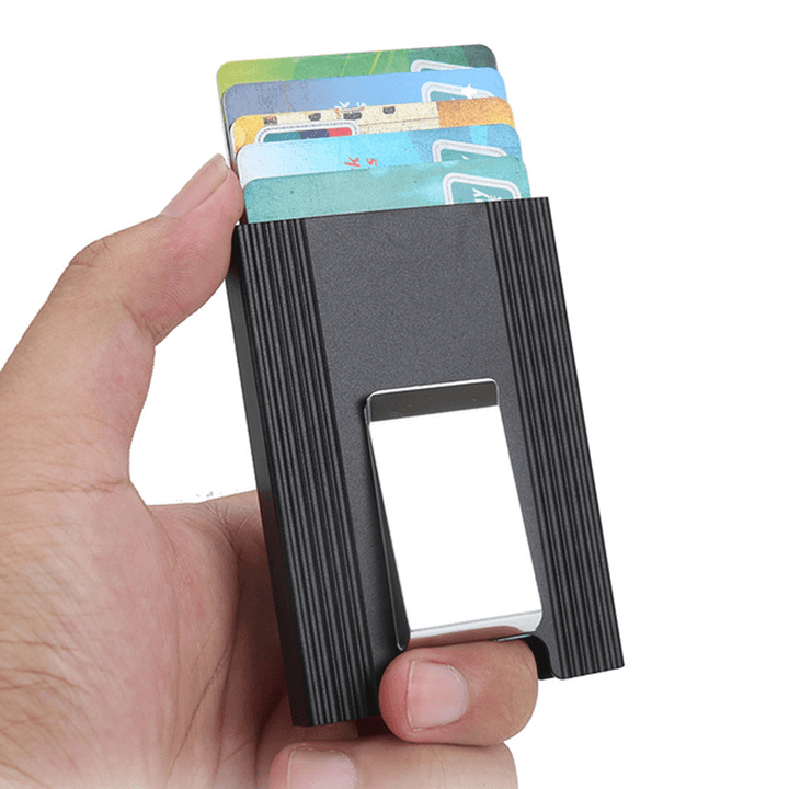 Ipree® Aluminum Alloy Card Holder Credit Card Case ID Card Box Metal Wallet Men Clip Business Travel - MRSLM