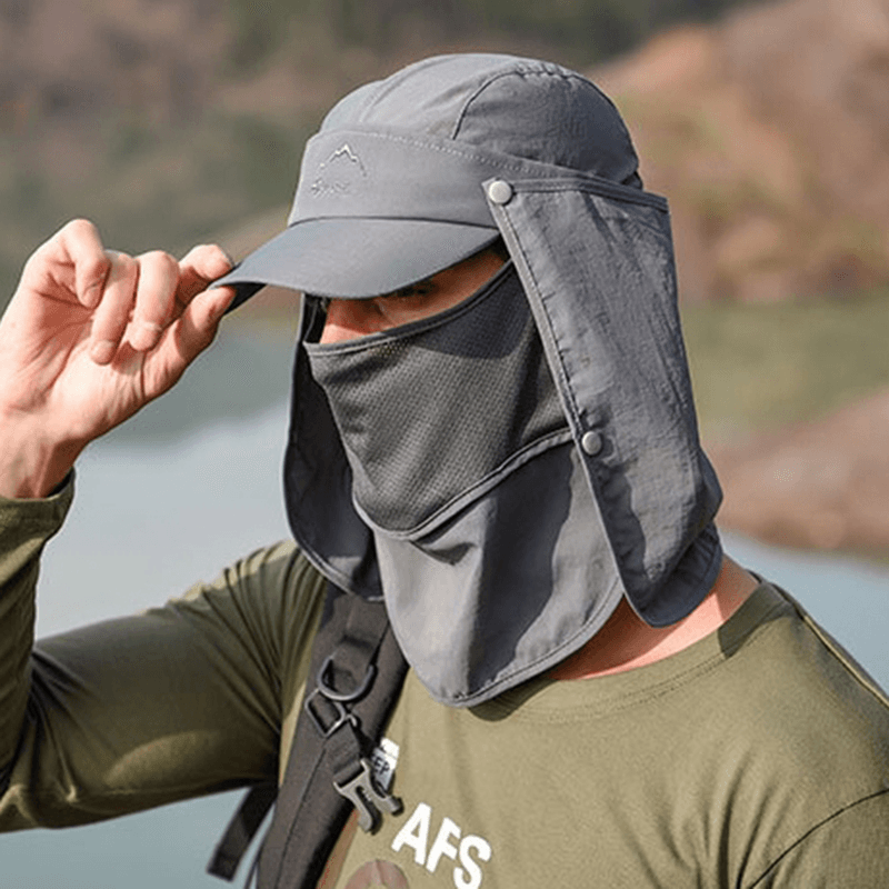 Collrown Sun Protection Cover Face Visor Outdoor Fishing Hat Summer Quick-Drying Cap Breathable Hat Baseball Cap - MRSLM