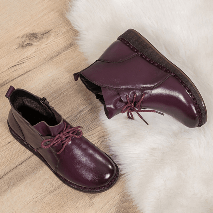 Casual Soft Leather Warm Boots for Women - MRSLM