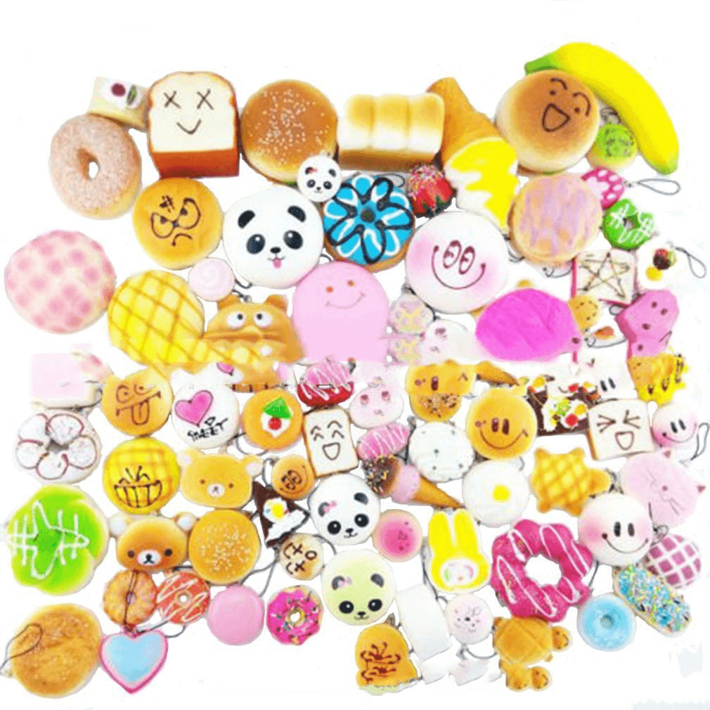 Toy Simulation Bread Cake Strawberry Panda Random Style Squeeze Music - MRSLM