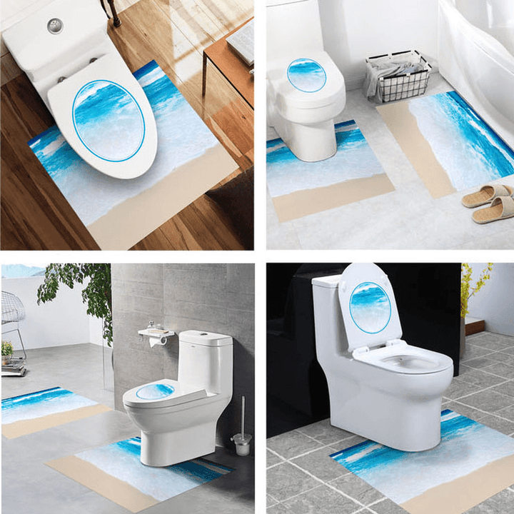 Bathroom Toilet Special 3 Pcs Set PVC Waterproof for 4 Styles Non-Slip Wear Resistant Stickers - MRSLM