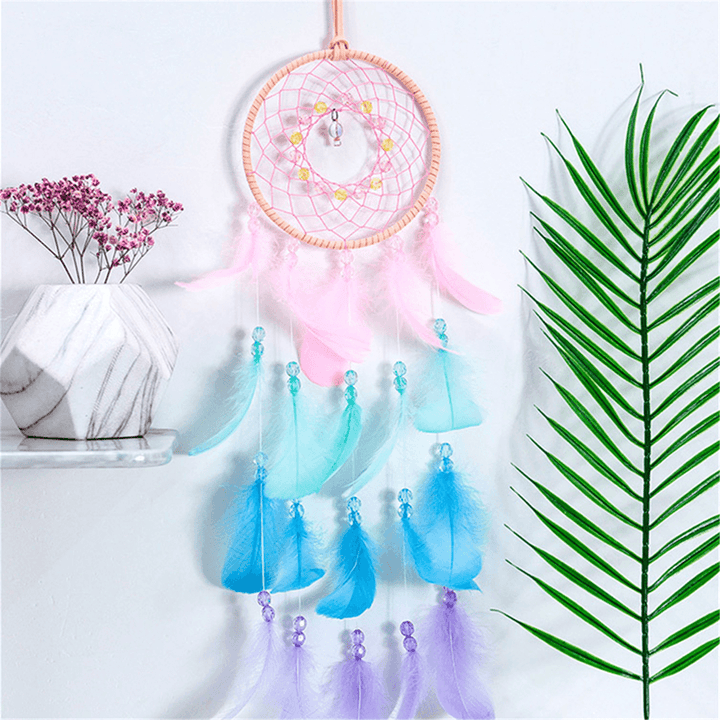 Dream Catcher Light Hollow round Dreamcatcher Bedroom Living Room Wall Decorations - MRSLM