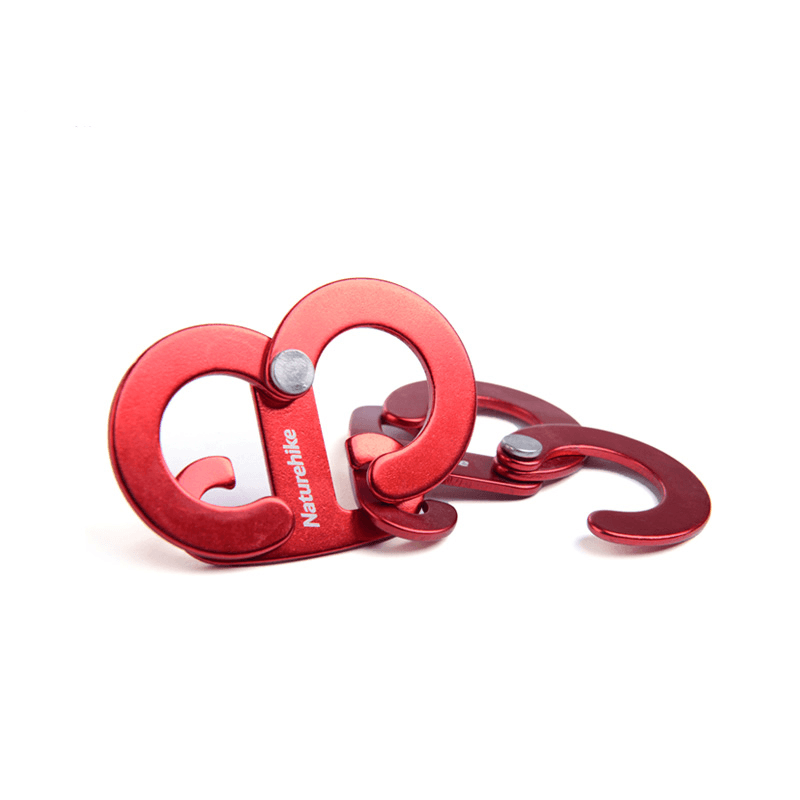 Naturehike NH15A006-K 4Pcs Aluminum Hanging Hook T Shape Folding Clasp Buckle Tent Rope Accessories - MRSLM