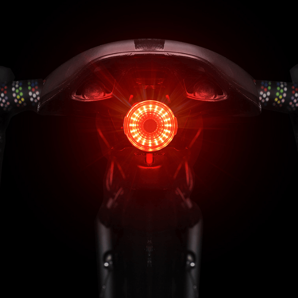 WEST BIKING 60Lm 350Mah Bike Tail Light Ultra Bright Manual/Induction USB Rechargeable LED Bicycle Rear Light Waterproof 6 Modes Flashlight Cycling Safety - MRSLM