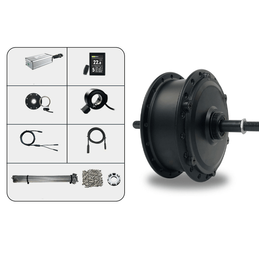 Electric Bike Front Motor Set 36V 250W 26/27.5/29Inch Brushless Gear Hub Motor with Spokes Controller Pas Sensor Thumb Throttle MTB Bicycle Conversion Set - MRSLM