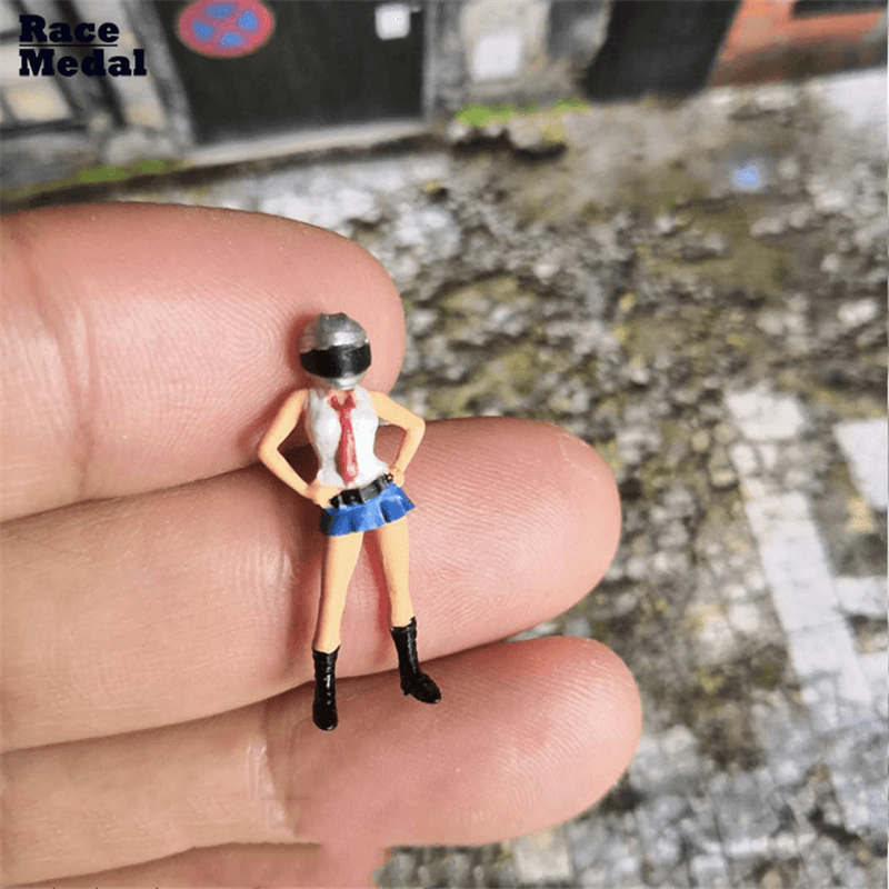 Race Medal 1:64 Action Figure Avant-Garde Motorcycle Girl for KYOSHO M2 Siku Car - MRSLM