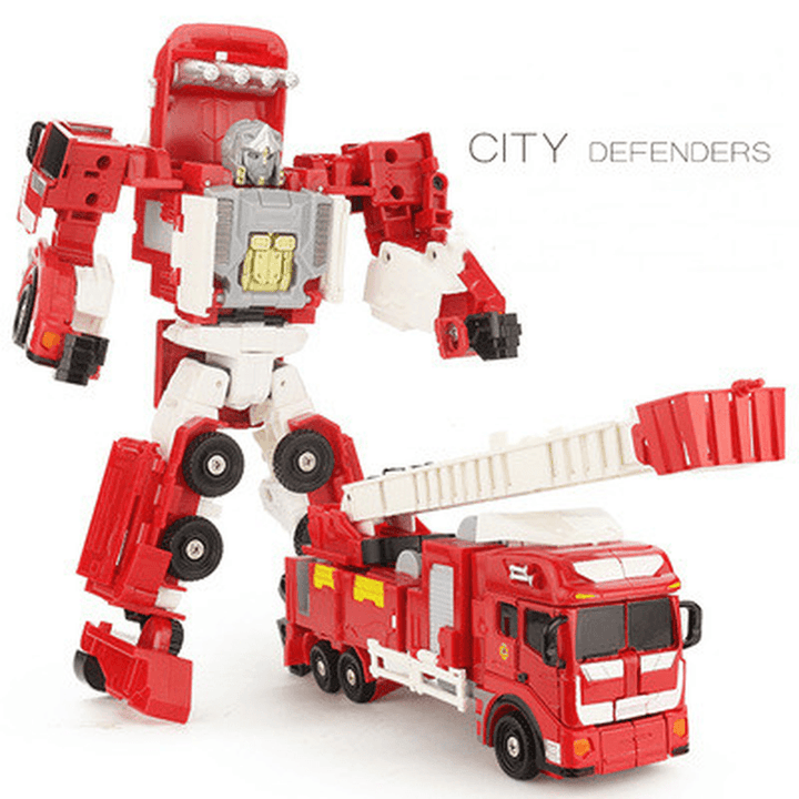 Alloy Version of the Deformed Robot Model King Kong Toy Police Car Ladder Fire Truck Fit Autobot - MRSLM