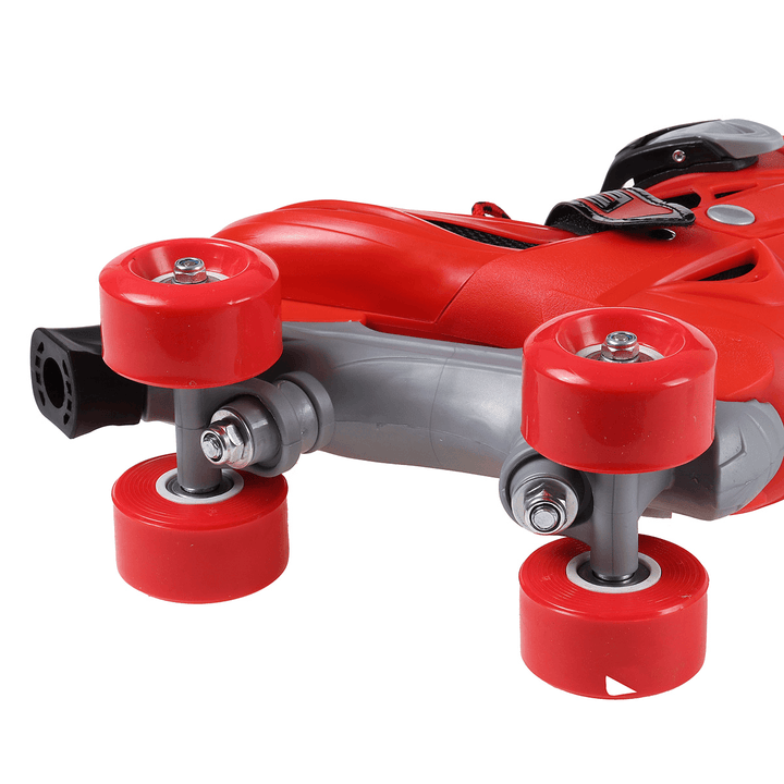 Kids Adjustable Roller Skates Double Line Skates for Children Two Line Skating Shoes with PVC 4 Wheels - MRSLM