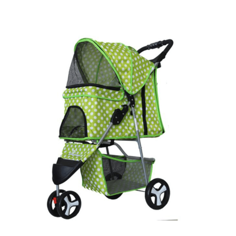 Pet Supplies Three Wheeles Folding Pet Cart Cat Dog Outdoor Travel Stroller Easy to Carry Cart - MRSLM