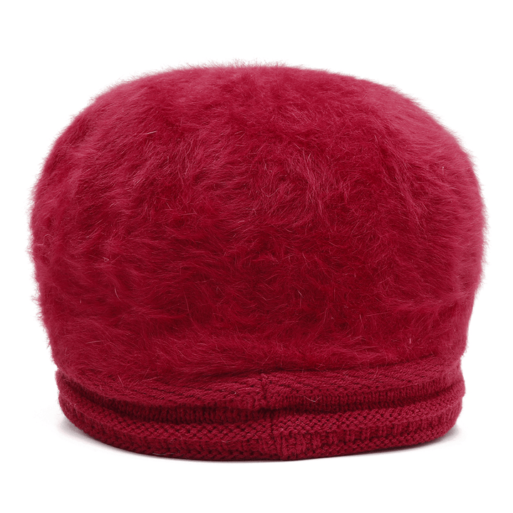 Womens Leisure Winter Knit Hat plus Velvet Beret Hat - MRSLM