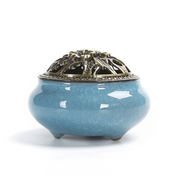 Ceramic Incense Burners Portable Porcelain Censer Buddhism Incense Holder Home Tea House Yoga Studio Decorations - MRSLM