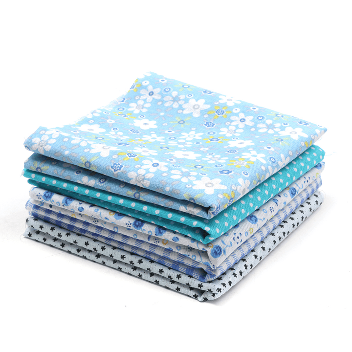 5Pcs/Set 19.7'' Series Fabric Cotton Bundles Fat Quarters Polycotton Material Florals Gingham Spots Non Woven Fabric - MRSLM