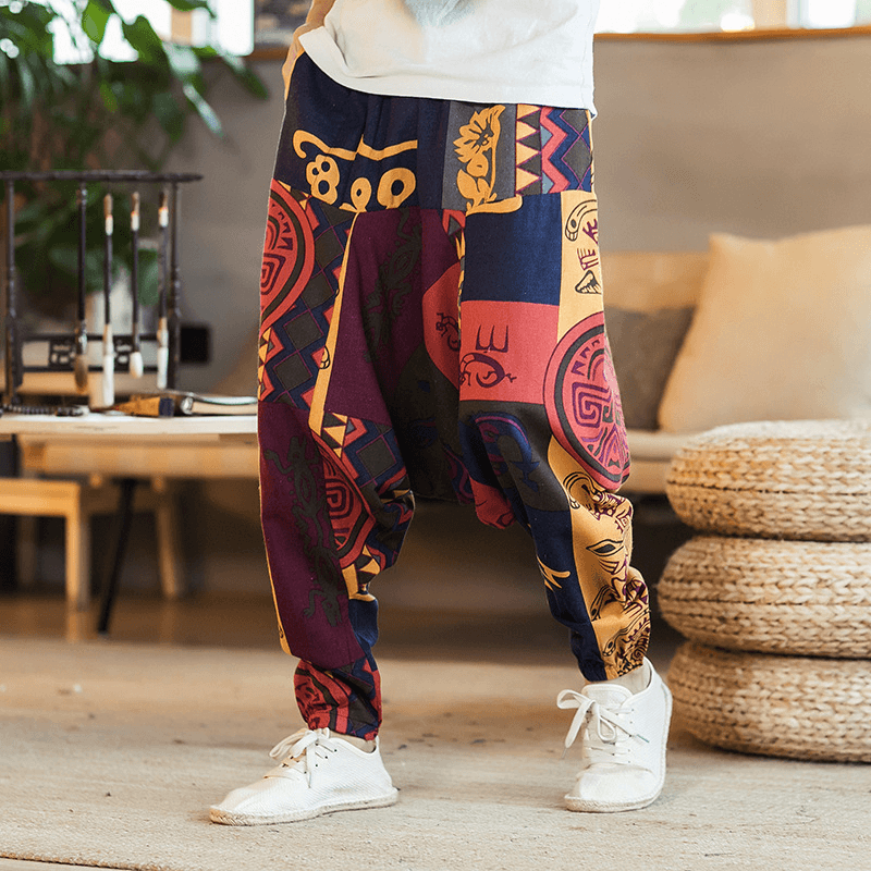 Loose Hip-Hop National Style Linen Casual Pants Men Loose - MRSLM