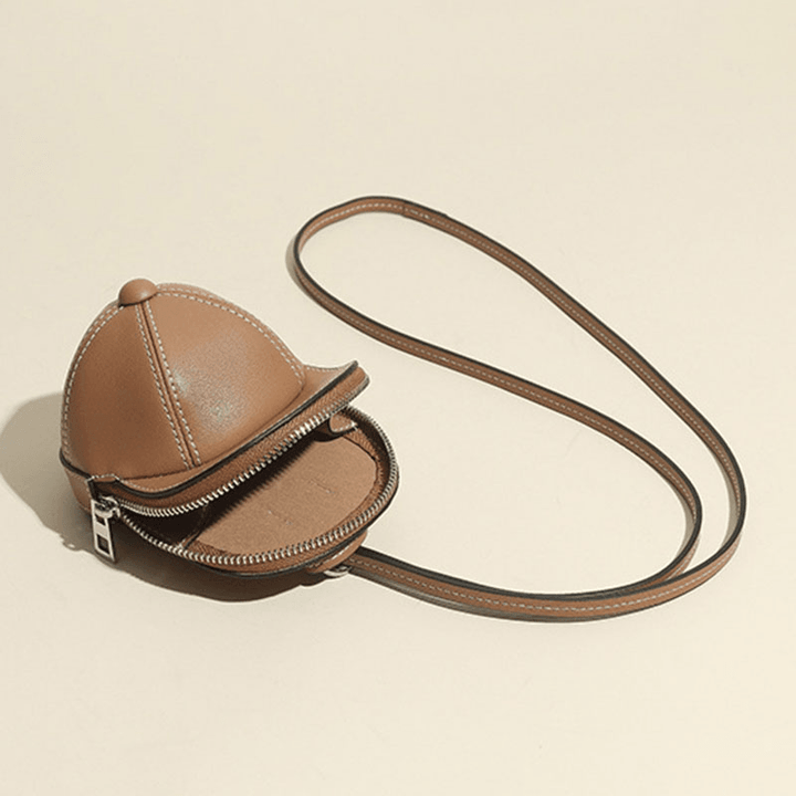 Women Faux Leather Baseball Hat Shape Causl Creative Shoulder Bag Crossbody Bag - MRSLM