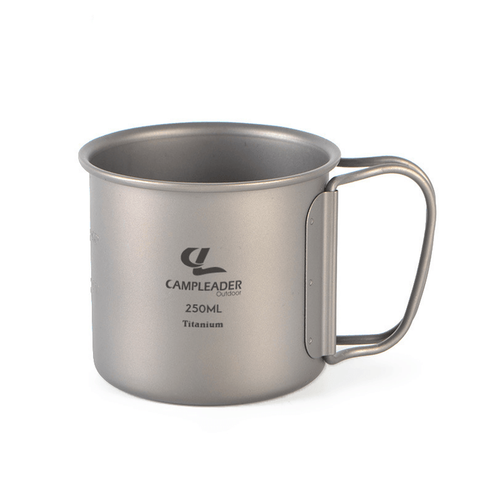 Campleader 250Ml Titanium Folding Cup Portable Water Mug Outdoor Camping Picnic BBQ Tableware - MRSLM