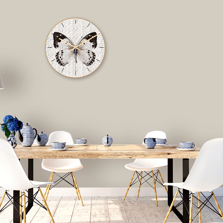 CC012 Creative Butterfly Pattern Wall Clock Mute Wall Clock Quartz Wall Clock for Home Office Decorations - MRSLM