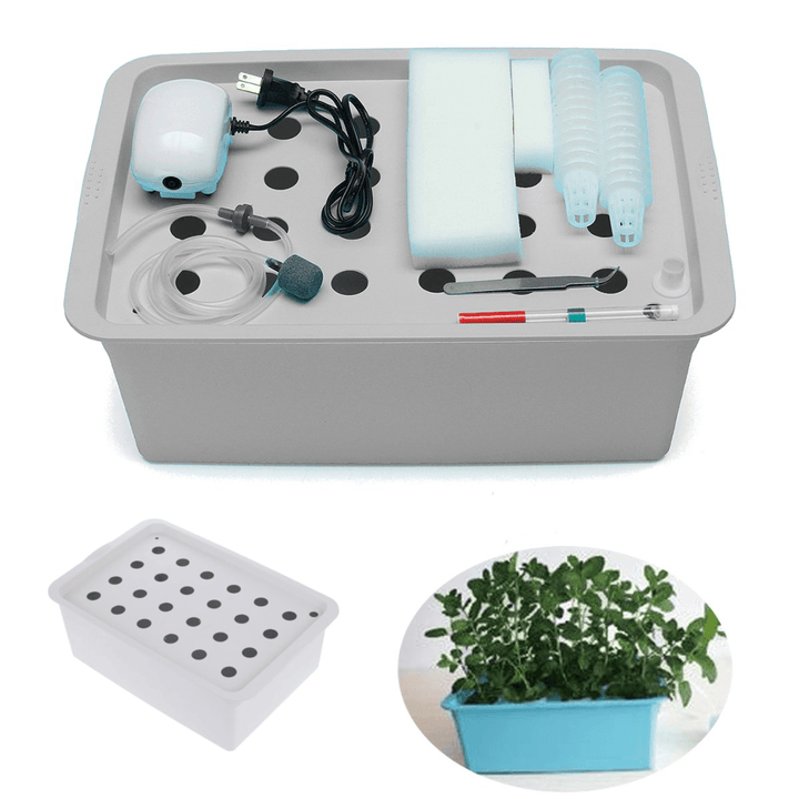 220V Soilless Hydroponic System Kit Indoor Aerobic Cultivation 24 Holes Water Planting Grow Box for Garden Planting - MRSLM