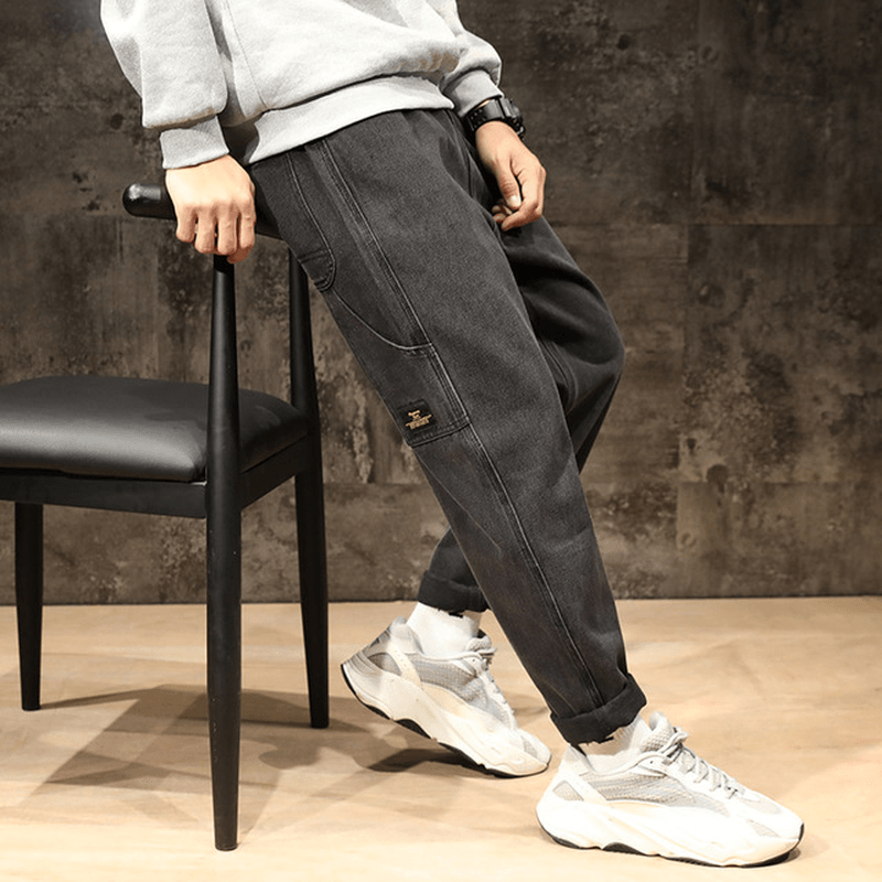 Season New Jeans Men Loose Feet Harem Pants plus Fertilizer XL Wind Trend Youth Casual Trousers - MRSLM