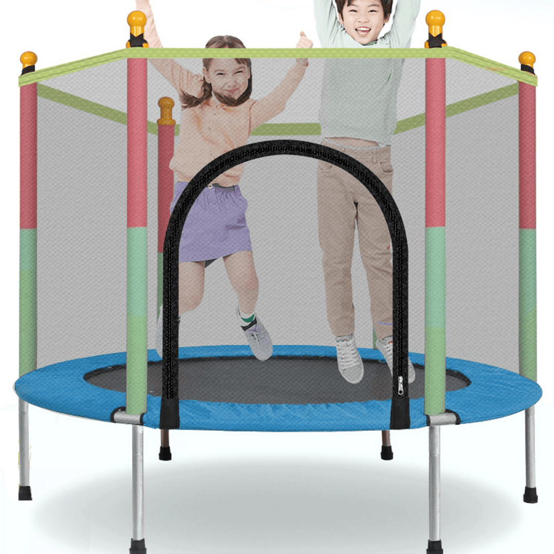 55'' Kid Jumping Trampoline Safety Net Enclosure Jump Sport Exercise Equipment Max Load 200Kg - MRSLM