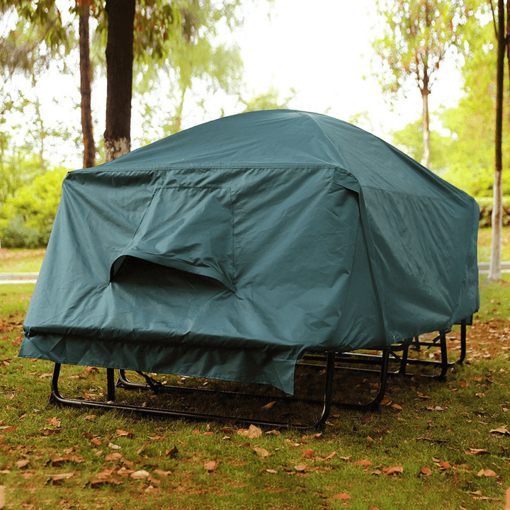 2 Person Camping Tent off the Ground Folding Waterproof Double Layer Cold Protection Anti-Wind Sunshade Dome Canopy Hiking Travel with Carry Bag - MRSLM