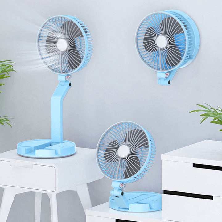 360° Rotation Mini Portable with Led Fan Portable Folding Retractable Fan Cool Wind for Office Home Travel - MRSLM