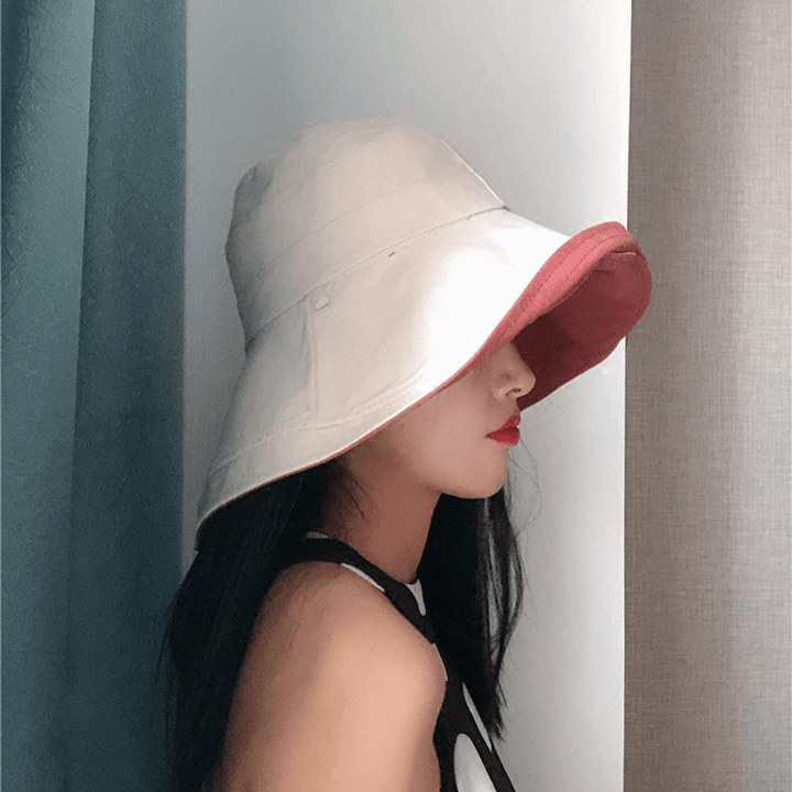 Women Summer Two-Sided Uv Protection Brimmed Floppy Hat - MRSLM