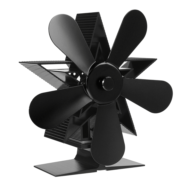 5 Blades 1350RPM Fireplace Fan Winter Warm Heat Powered Saving Stove Fan Christmas Home Thermal Fan - MRSLM