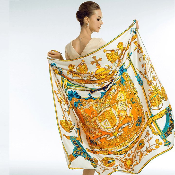 Silk Twill Sunscreen Large Square Scarf - MRSLM