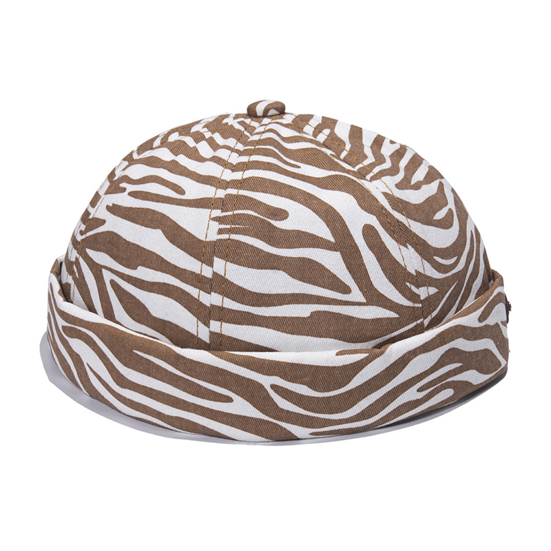 Borderless Zebra Print Landlord Hat Standard Melon Leather Hat - MRSLM