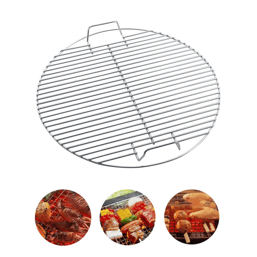 Ipree® 17.5Inch Stainless Steel round BBQ Grill Mesh BBQ Nets Non-Stick Barbecue Accessories Mat Grid Outdoor Camping Picnic - MRSLM