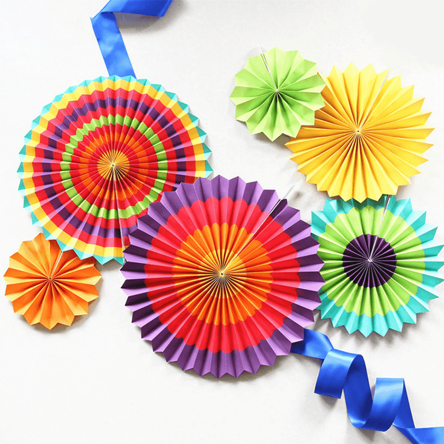 Eid Ramadan Vibrant Decor Colourful Fan Out Display Lantern Colour Decorations - MRSLM