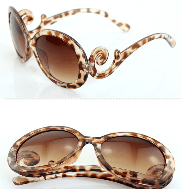 Butterfly Wing Baroque Catwalk European and American round Glasses Sunglasses - MRSLM